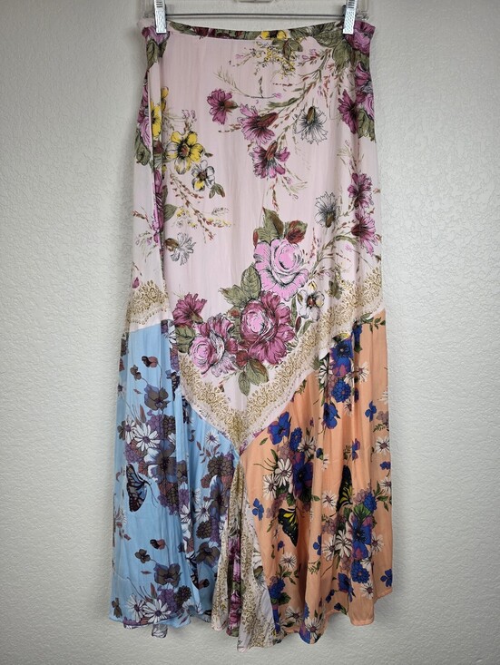 Free People Dresses & Skirts - Free People Floral Patchwork Maxi Skirt Size 10